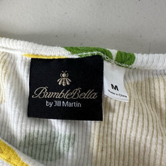 Bumblebella by Jill Martin Pajama Set Size M Lemon Print Loungewear - Picture 8 of 13